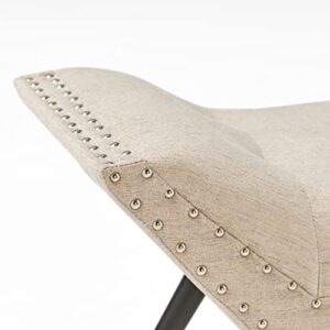 Christopher Knight Home Rosalynn Tufted Fabric Ottoman / Bench, Almond