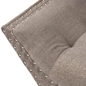 Christopher Knight Home Rosalynn Tufted Fabric Ottoman / Bench, Granite