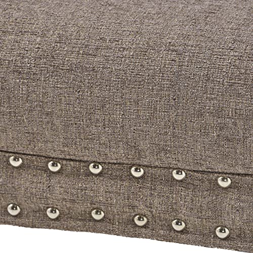 Christopher Knight Home Rosalynn Tufted Fabric Ottoman / Bench, Granite