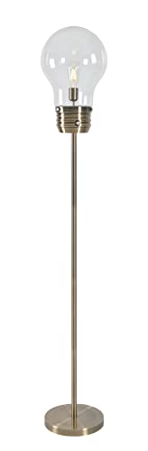 Kenroy Home 32463AB Edison Floor Lamp with Antique Brass Finish, Rustic Style, 71.5" Height, 11.438" Width, 11.438" Depth