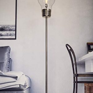 Kenroy Home 32463AB Edison Floor Lamp with Antique Brass Finish, Rustic Style, 71.5" Height, 11.438" Width, 11.438" Depth