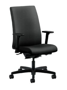 hon ignition series mid-back work chair - upholstered computer chair for office desk, onyx (hiwm3)