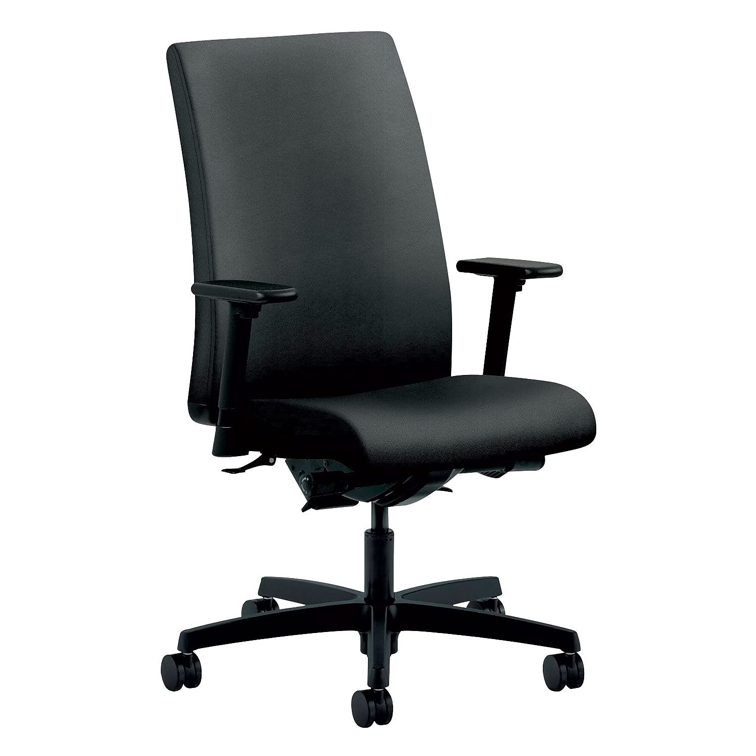 HON Ignition Series Mid-Back Work Chair - Upholstered Computer Chair for Office Desk, Onyx (HIWM3)
