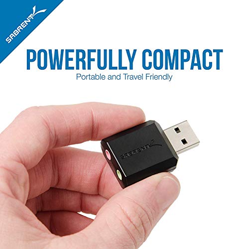 SABRENT USB External Stereo Sound Adapter for Windows and Mac. Plug and Play No Drivers Needed. (AU-MMSA)