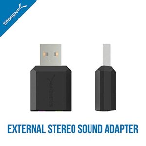 SABRENT USB External Stereo Sound Adapter for Windows and Mac. Plug and Play No Drivers Needed. (AU-MMSA)