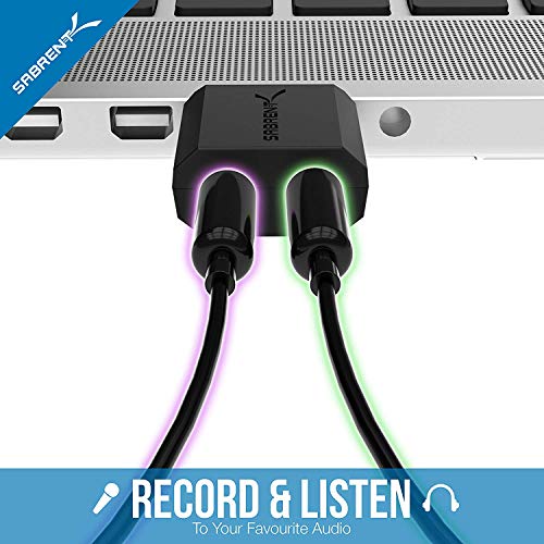 SABRENT USB External Stereo Sound Adapter for Windows and Mac. Plug and Play No Drivers Needed. (AU-MMSA)