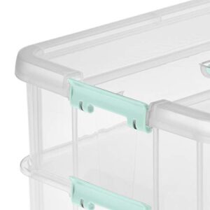 Sterilite Stack & Carry 2 Layer Box Small Storage, Clear, Pack of 4