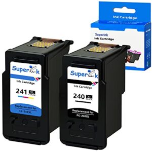 superink remanufactured pg-240xl 240 xl cl-241xl 241 xl ink cartridges combo pack compatible for canon pixma mg3620 ts5120 mx472 mx452 mg3522 mg2120 mg3520 mg3220 (1 black 1 tri-color)