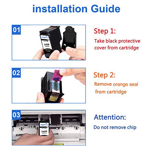 SuperInk Remanufactured PG-240XL 240 XL CL-241XL 241 XL Ink Cartridges Combo Pack Compatible for Canon PIXMA MG3620 TS5120 MX472 MX452 MG3522 MG2120 MG3520 MG3220 (1 Black 1 Tri-Color)