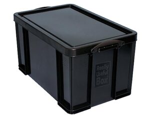 really useful storage box 84 litre solid black