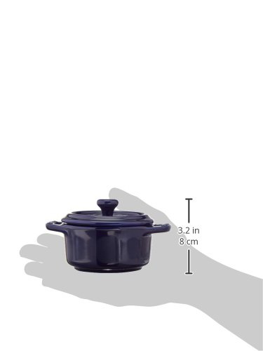 STAUB Ceramics Dutch Oven 3-piece Mini Round Cocotte, Dark Blue