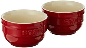 staub ceramics prep bowl set, 2-piece, cherry