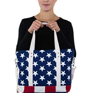 WonderMolly Stars and Stripes USA Flag Canvas Tote Bag