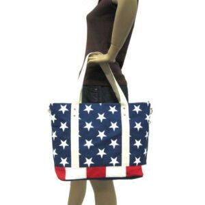 WonderMolly Stars and Stripes USA Flag Canvas Tote Bag