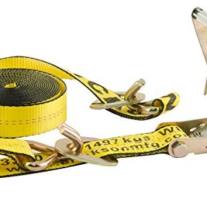 Erickson 58629 Yellow 2" x 20' Ratchet Strap with Floating D-Ring