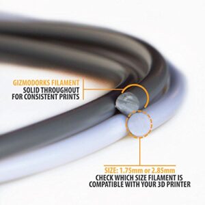 Gizmo Dorks 1.75mm ABS Filament 1kg / 2.2lb for 3D Printers, Conductive Black