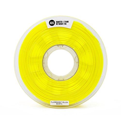 Gizmo Dorks 3mm (2.85mm) ABS Filament 1kg / 2.2lb for 3D Printers, Fluorescent Yellow (UV Light)