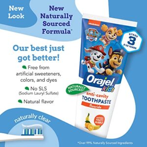 Orajel Kids Paw Patrol Anti-Cavity Fluoride Toothpaste, Natural Fruity Bubble Flavor, 4.2oz Tube