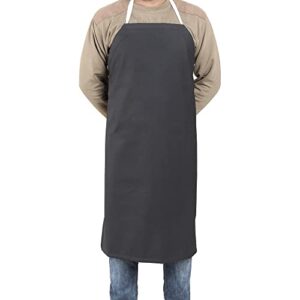 eisco rubber vinyl apron, medium (27" w x 36" l) - adjustable bib apron for dishwashing, butcher, laboratory - black