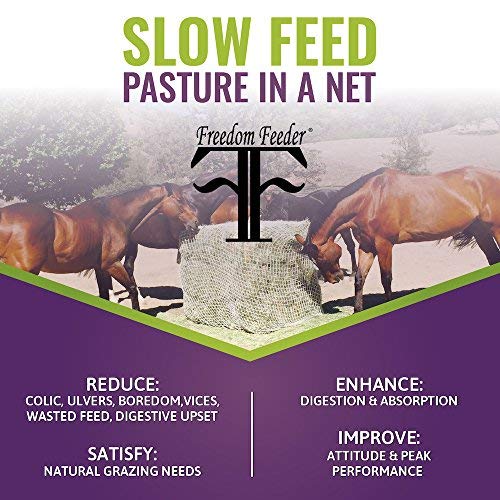 Freedom Feeder Mesh Net Full Bale Horse Feeder – Designed To Feed Horse For 7 Days – Reduce Horse Feeding Anxiety And Behavioral Issues