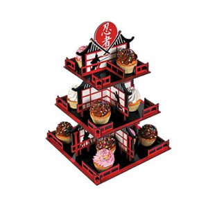 ninja cupcake stand (3 tiers) ninja birthday party supplies