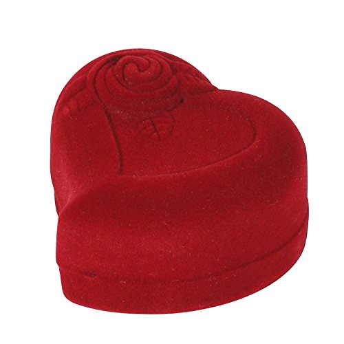 I-MART Heart-Shaped Red Rose Jewelry Gift Box Case for Ring Earring