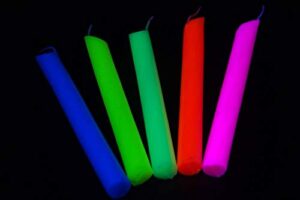 directglow 5 pack blacklight reactive drip candle set glow party supply uv effects