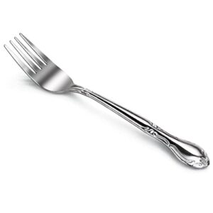 New Star Foodservice 58666 Rose Pattern, 18/0 Stainless Steel, Salad Fork, 6.2-Inch, Set of 12