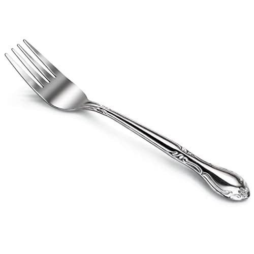 New Star Foodservice 58666 Rose Pattern, 18/0 Stainless Steel, Salad Fork, 6.2-Inch, Set of 12