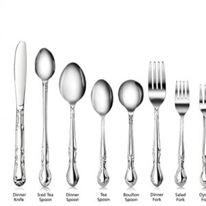 New Star Foodservice 58666 Rose Pattern, 18/0 Stainless Steel, Salad Fork, 6.2-Inch, Set of 12