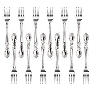 new star foodservice 58680 stainless steel rose pattern oyster fork, 5.8-inch, 12 pieces