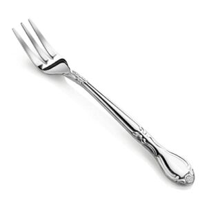 New Star Foodservice 58680 Stainless Steel Rose Pattern Oyster Fork, 5.8-Inch, 12 pieces