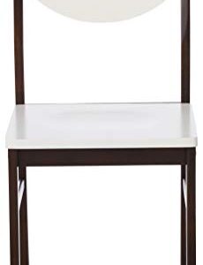 Kings Brand Furniture Dining Room Kitchen Wood Side Chair (Set of 4), Walnut/White