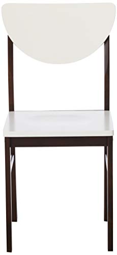 Kings Brand Furniture Dining Room Kitchen Wood Side Chair (Set of 4), Walnut/White