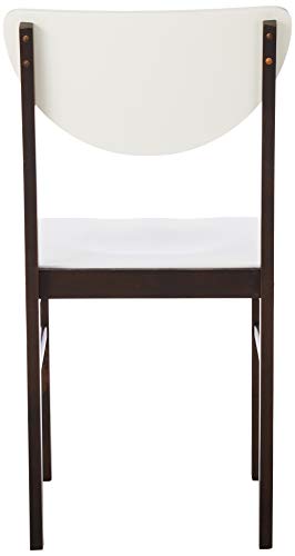 Kings Brand Furniture Dining Room Kitchen Wood Side Chair (Set of 4), Walnut/White