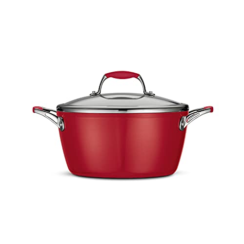 Tramontina Covered Dutch Oven Gourmet Ceramica Deluxe 5-Quart Metallic Red, 80110/064DS