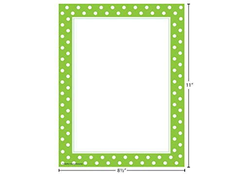 Teacher Created Resources Lime Polka Dot Computer Paper (4765)