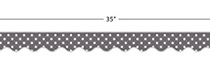 Teacher Created Resources Gray Polka Dots Scalloped Border Trim (5495)