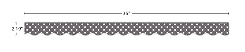 Teacher Created Resources Gray Polka Dots Scalloped Border Trim (5495)