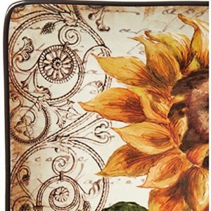 Certified International French Sunflowers Dinner Plate, 10.5-Inch, Multicolor, Large, Set of 4