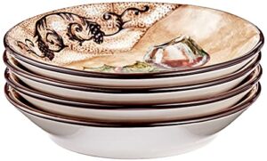 certified international french sunflowers soup/pasta bowl, 9.25-inch, set of 4