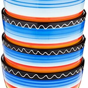 Certified International Tequila Sunrise Ice Cream Bowl, 5.25-Inch, Assorted Designs, Set of 4