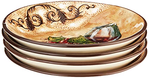 Certified International Tuscan View Soup/Pasta Bowl, 9.5-Inch, Set of 4, Multicolored