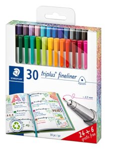 staedtler triplus 334 c30p fine liner pens in 30 colours