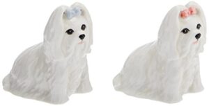 cosmos gifts ceramic maltese salt and pepper set, 2-7/8-inch