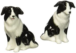 cosmos gifts ceramic border collie salt and pepper set, 2-1/2-inch