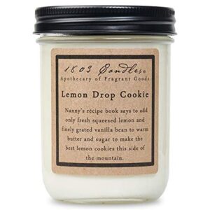 1803 candles - 14 oz. jar soy candles - spring scents (lemon drop cookie)