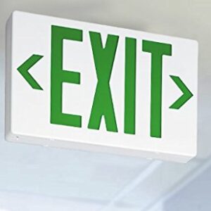 Lithonia Lighting EXG LED EL M6 Contractor Select Green Thermoplastic LED Emergency Exit Sign with Backup Battery