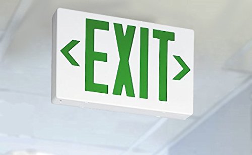 Lithonia Lighting EXG LED EL M6 Contractor Select Green Thermoplastic LED Emergency Exit Sign with Backup Battery