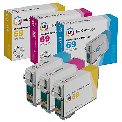 LD Remanufactured Ink Cartridge Replacement for Epson 69 (Cyan, Magenta, Yellow, 3-Pack)